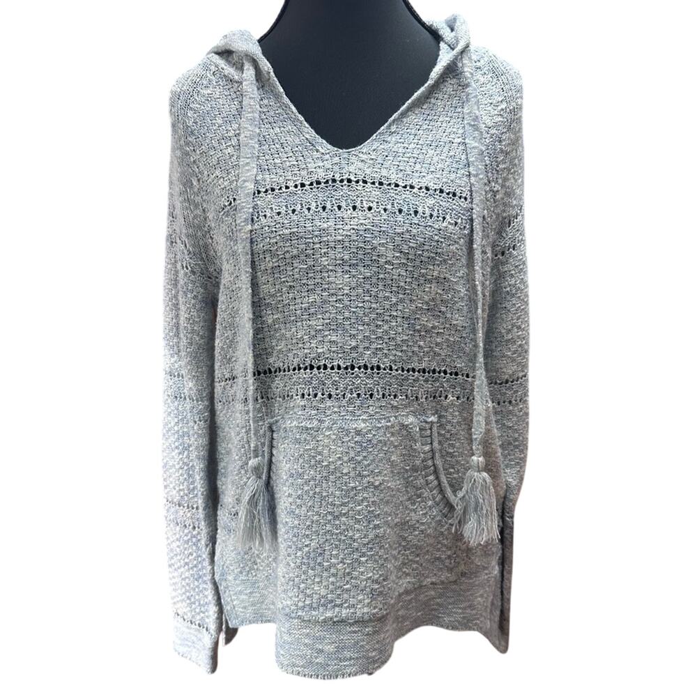 Fat Face‎ Pullover Sweater Lightweight Blue Soft Eyelet Knit Beach Oversized XS
